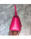 Balenciaga Hourglass Mini Top Handle Bag in Smooth Leather Hot Pink/Silver 2019