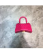 Balenciaga Hourglass Mini Top Handle Bag in Smooth Leather Hot Pink/Gold 2019