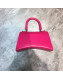 Balenciaga Hourglass Small Top Handle Bag in Smooth Leather Hot Pink/Silver 2019