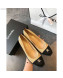 Chanel Logo Glitter Fabric Pumps Heel 70mm Gold/Black 2018