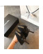Chanel Logo Glitter Fabric Pumps Heel 70mm Black 2018