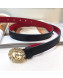 Gucci Reversible Leather Belt with Crystal and Gold GG Buckle 20mm 