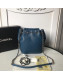 Chanel Quilted Leather Chain Drawstring Small Bucket Bag Blue 2019
