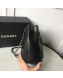 Chanel Quilted Leather Chain Drawstring Small Bucket Bag Black 2019