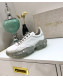 Jimmy Choo Diamond/F Calf Leather Low Top Sneaker White/Silver 2019