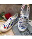 Chanel Bloom Print Fabric Sneakers Blue 2019