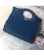 Chanel Shearling Sheepskin Medium Shopping Bag AS1010 Blue 2019