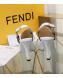 Fendi F Charm Leather Slingback Pump White 2019