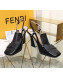 Fendi F Charm Leather Slingback Pump Black 2019
