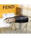 Fendi F Charm Leather Slingback Pump Black 2019