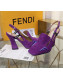 Fendi F Charm Suede Slingback Pump Purple 2019