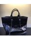 Chanel Deauville Vintage Waxed Calfskin Medium Shopping Bag Black 2019