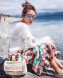 Chanel Crochet Colored Stripe Trim Medium Flap Bag White 2019