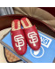 Gucci Leather Slipper With SF Giants™ patch Red 2019