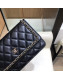 Chanel Quilted Lambskin Chain Trim Wallet on Chain WOC AP0674 Black 2019