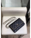 Chanel Quilted Lambskin Chain Trim Wallet on Chain WOC AP0674 Black 2019