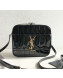 Saint Laurent Vicky Camera Bag in Matelasse Patent Leather 555052 Black 2018