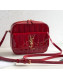 Saint Laurent Vicky Camera Bag in Matelasse Patent Leather 555052 Red 2018