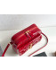 Saint Laurent Vicky Camera Bag in Matelasse Patent Leather 555052 Red 2018