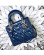 Dior My Lady Dior Medium Bag in Patent Cannage Calfskin Blue/Silver 2019