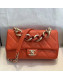 Chanel Quilted Lambskin Medium Flap Bag with Resin Chain AS1353 Orange 2019