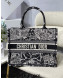Dior Medium Book Tote Bag in Black Around World Embroidery 2021