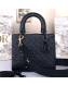 Dior Lady Dior Medium Bag in Ultra Matte Embossed Calfskin Black 2019
