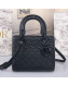 Dior Lady Dior Small Bag in Ultra Matte Embossed Calfskin Black 2019