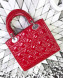 Dior My Lady Dior Medium Bag in Patent Cannage Calfskin Bright Red/Silver 2019