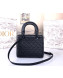 Dior Lady Dior Small Bag in Ultra Matte Embossed Calfskin Black 2019