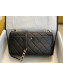 anel Quilted Lambskin Large Flap Bag with Resin Chain AS1354 Black 2019