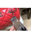 Chanel Quilted Calfskin Small Bowling Bag AS1321 Red/Silver 2019