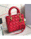 Dior Lady Dior Medium Bag in Cannage Lambskin Bright Red/Gold 2019