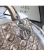 Dior Lady Dior Medium Bag in Cannage Metallic Leather Champagne/Silver 2019
