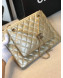 Chanel Quilted Shiny Lambskin Double Clutch with Chain AP1073 Gold 2019