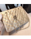 Chanel Quilted Shiny Lambskin Double Clutch with Chain AP1073 Gold 2019