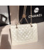 Chanel Quilted Shiny Lambskin Double Clutch with Chain AP1073 White 2019