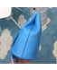 Bottega Veneta Drop Leather Oversize Loop Bucket Bag Blue 2019