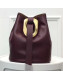 Bottega Veneta Drop Leather Oversize Loop Bucket Bag Burgundy 2019