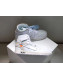 Off-White x Nike AJ1 High-top Leather Sneakers White(For Women and Men)