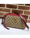 Gucci GG Canvas Leather Small Shoulder Bag 447632 Red 2019