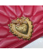 Dolce&Gabbana DG Devotion Medium/Large Shoulder Bag in Quilted Nappa Leather Dark Red 2019