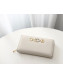 Gucci Zumi Grainy Leather Zip Around Wallet 570661 White