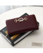 Gucci Zumi Grainy Leather Zip Around Wallet 570661 Burgundy