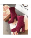Dior D-Rise Suede Zipped High-Heel Ankle Short Boot Red 2019