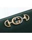 Gucci Zumi Grainy Leather Zip Around Wallet 570661 Green
