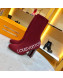 Louis Vuitton Silhouette Oversized Signature Stretch High-Heel Ankle Short Boot Red 2019