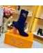 Louis Vuitton Silhouette Rainbow Signature Stretch High-Heel Ankle Short Boot Blue 2019
