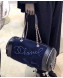 Chanel Embroidered Wool and Calfskin Bowling Bag A57521 Black/Blue 2019
