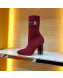 Louis Vuitton Silhouette Rainbow Signature Stretch High-Heel Ankle Short Boot Burgundy2019